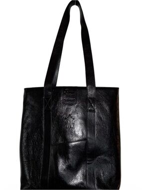 Like New Bros Leather Supply Company Large‎ Black Leather Tote Bag - Classic